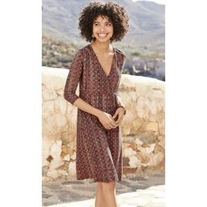 Peruvian Connection Margaux Wrap Stretch Pima Cotton jersey Bohemian knit Dress